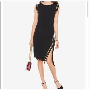 NWT Michael Kors black studded midi dress
